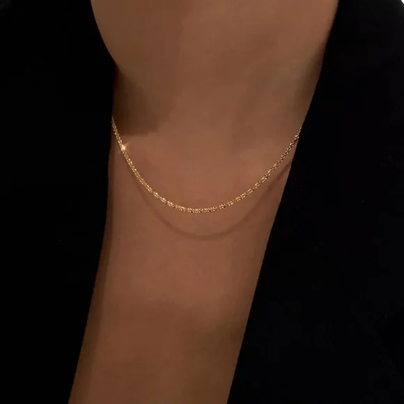 **Gold Chain Punk Choker Snake Link Necklace - Picture 3 of 3